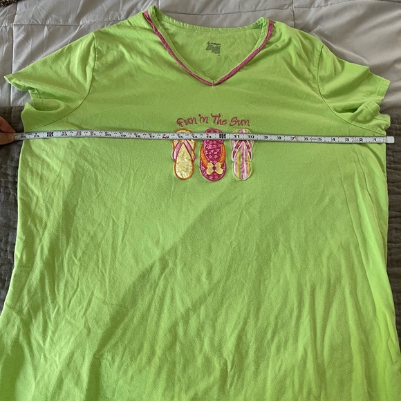 Vintage Secret Treasures V-Neck Long TShirt Coverup Flip-Flop Design summer 2/3X - Picture 5 of 6